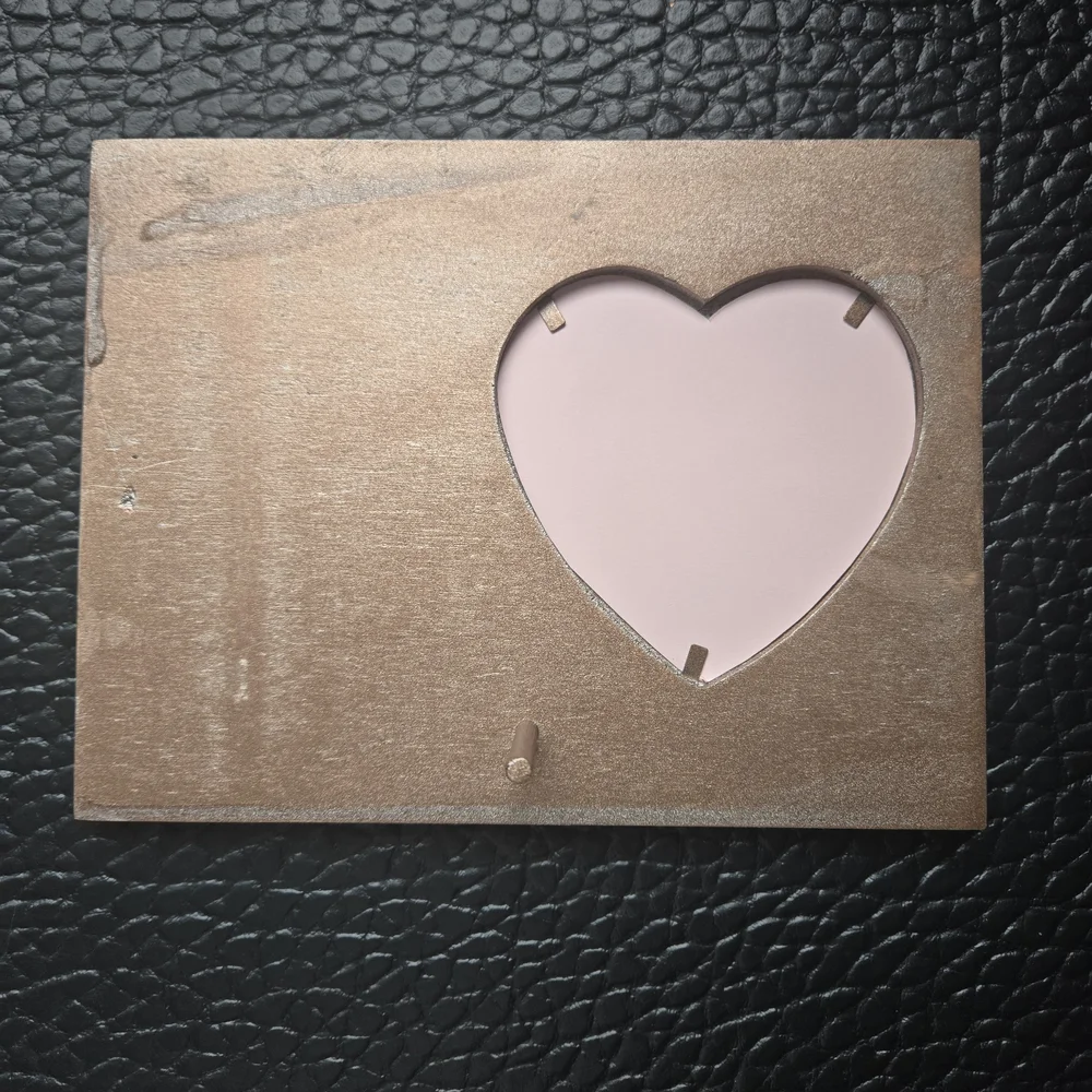 Wood Rosegold Paint Drip Heart Picture Frame with Diamond Accent & Quote - Picture 3 of 3